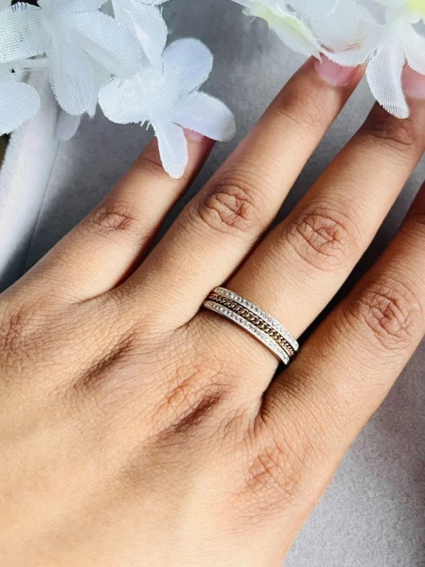 rose gold anti tarnish finger ring