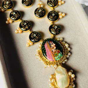 tanjore-print-long-necklace-set