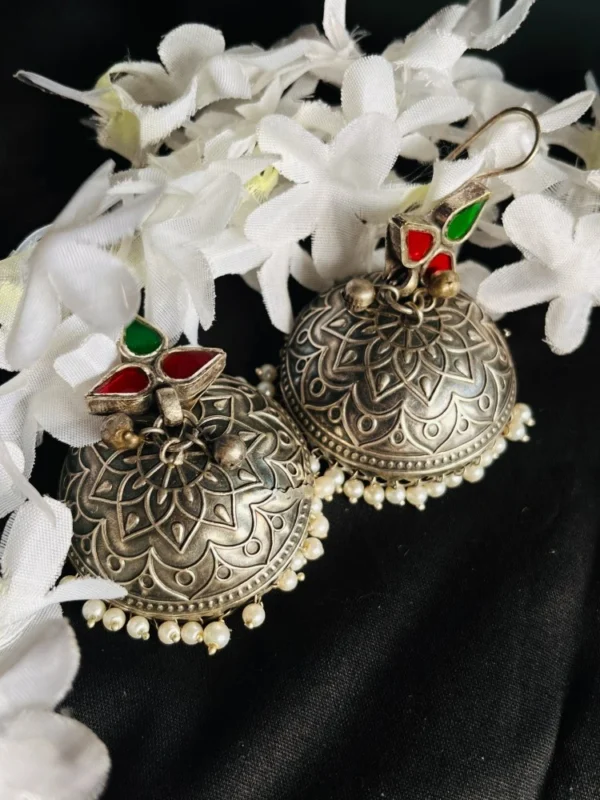 green-red-glass-jhumka