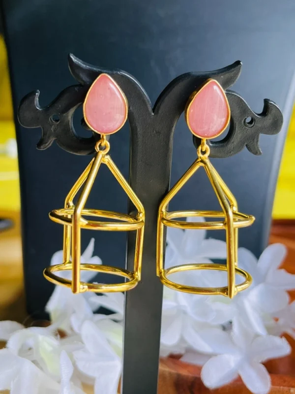 pink-brass-classic-earrings