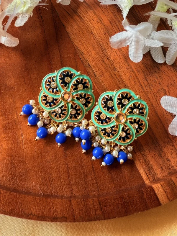 blue-green-kundan-studs