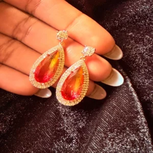 Ombre-orange-drop-earrings