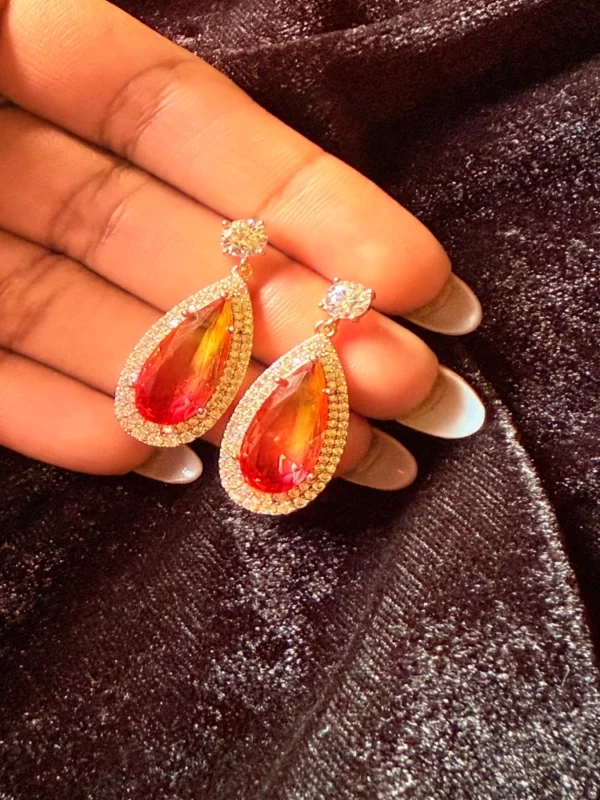 Ombre-orange-drop-earrings