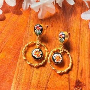 black-tanjore-drop-earrings