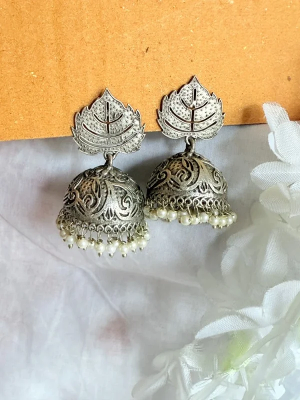 leaf-oxidised-jhumka