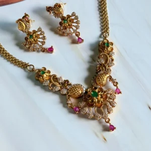 peacock-motif-choker-set
