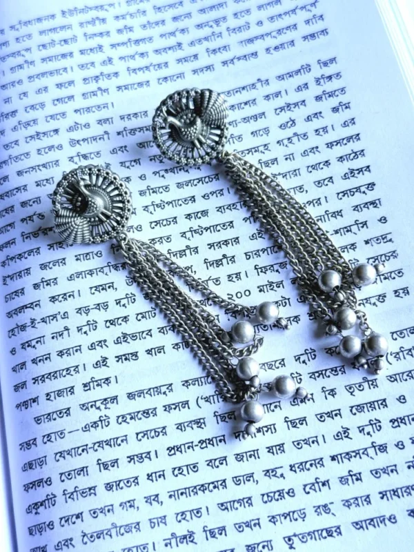 peacock-stud-long-chain-earrings