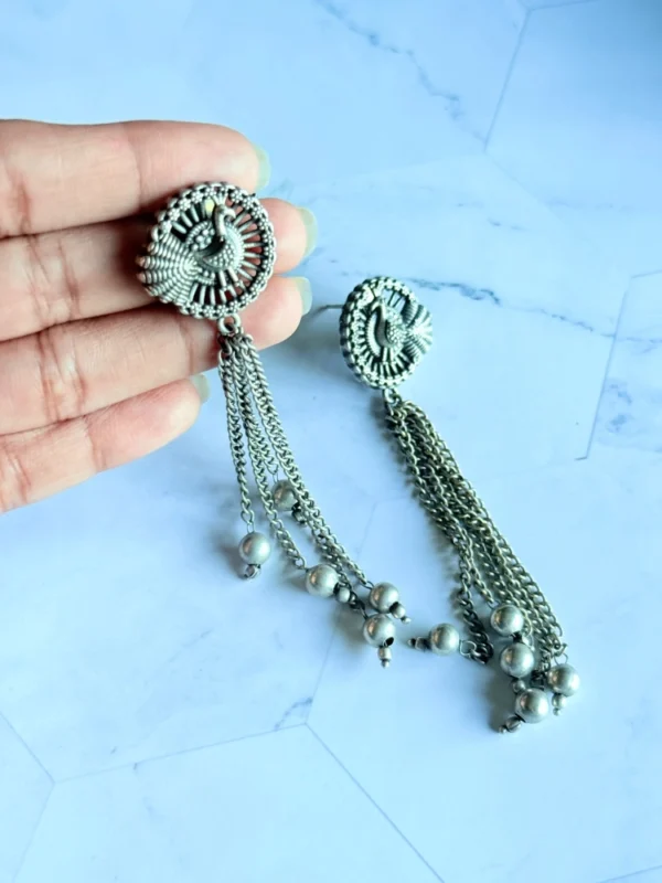 unique-silver-plated-chain-earrings