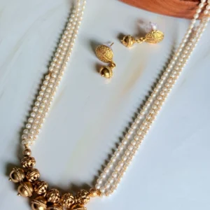 Golden-ball-pearl-necklace-set