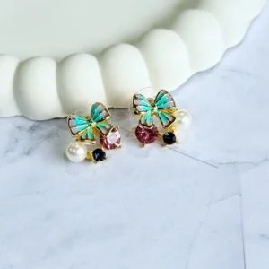 butterfly-stone-studs