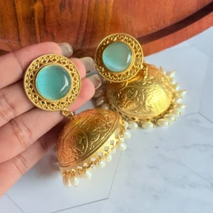 brass-stone-work-jhumkas