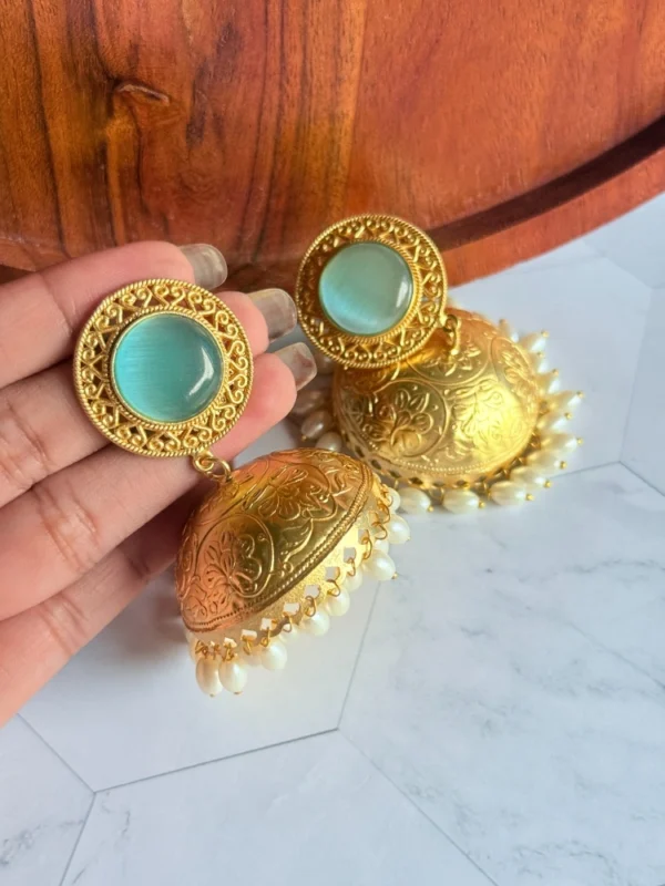 brass-stone-work-jhumkas