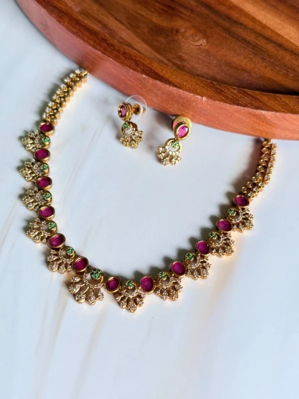 pink-beads-stone-necklace-set