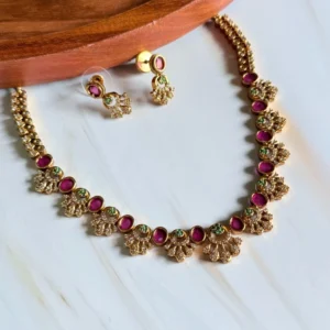 pink-green-stone-necklace-set