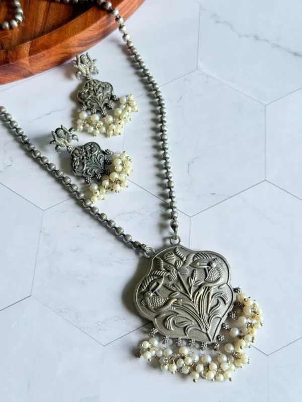 silver-oxidised-necklace-set