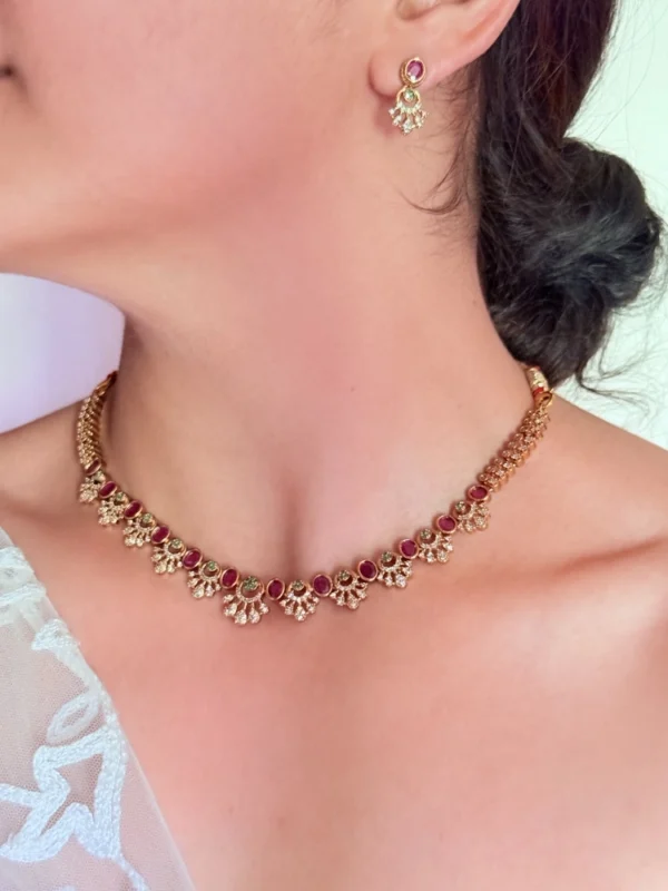 traditional-pink-stone-necklace-set
