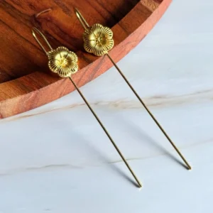 flower-golden-earpin