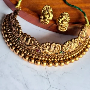 antique-peacock-temple-choker-set