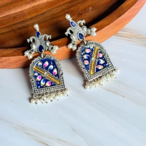 blue-tanjore-paint-earrings