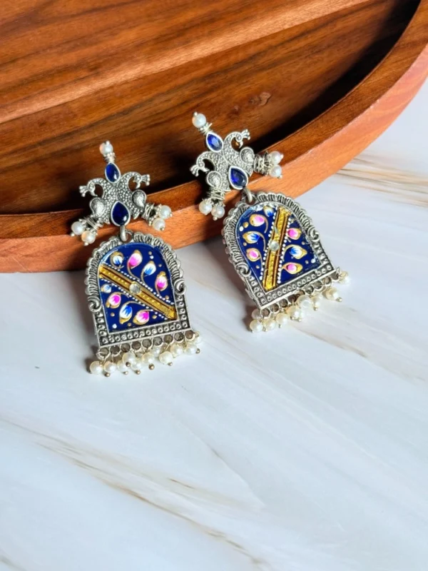 blue-tanjore-paint-earrings