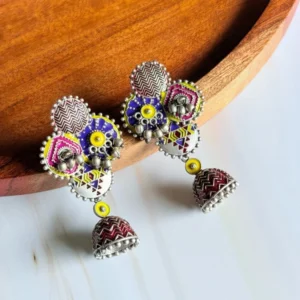 colorful-silver-jhumka