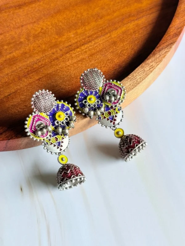 colorful-silver-jhumka