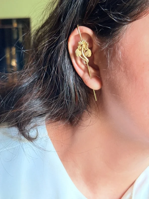 flower-brass-earcuffs