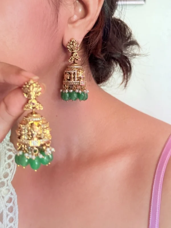 green-traditional-jhumkas
