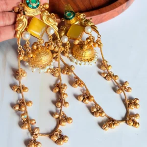 kashmiri-brass-golden-earrings