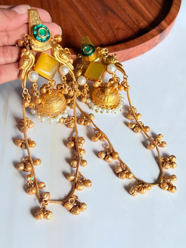 kashmiri-brass-golden-earrings