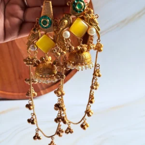 yellow-stone-kashmiri-earrings