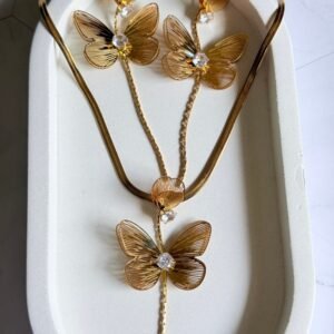 butterfly chain snake necklace set butterfly-chain-snake-necklace-set