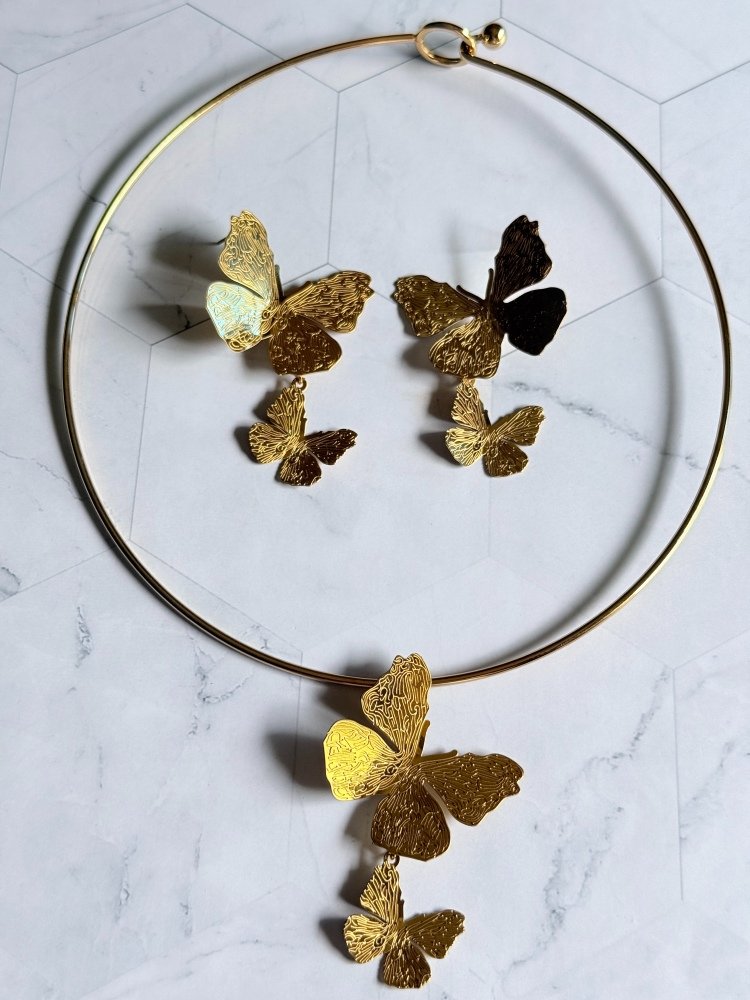 butterfly-western-golden -choker-set