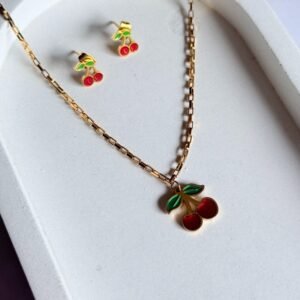 red-cherry-pendant-necklace-set