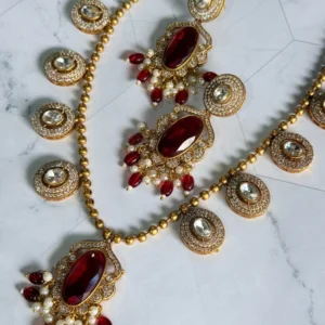 red-polki-necklace-set