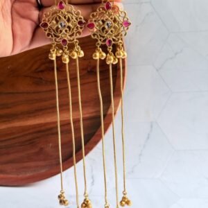 pink-stone-kashmiri-earrings