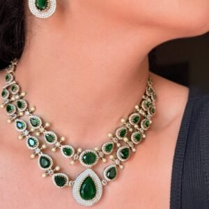 green-stone-layered-necklace-set