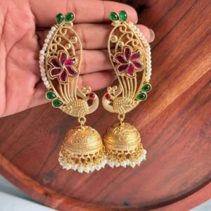 brass-peacock-jhumkas