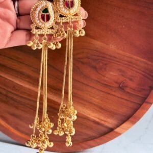 red-green-brass-ghungroo-earrings