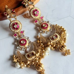 pink-brass-polki-chandbali-earrings