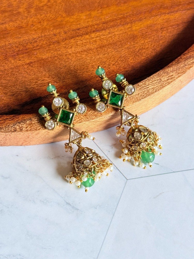 green-stone-small-jhumka