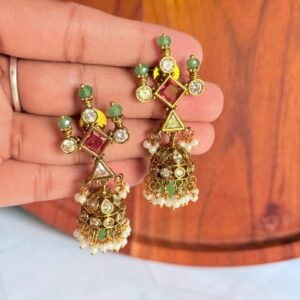 pink-stone-small-jhumkas