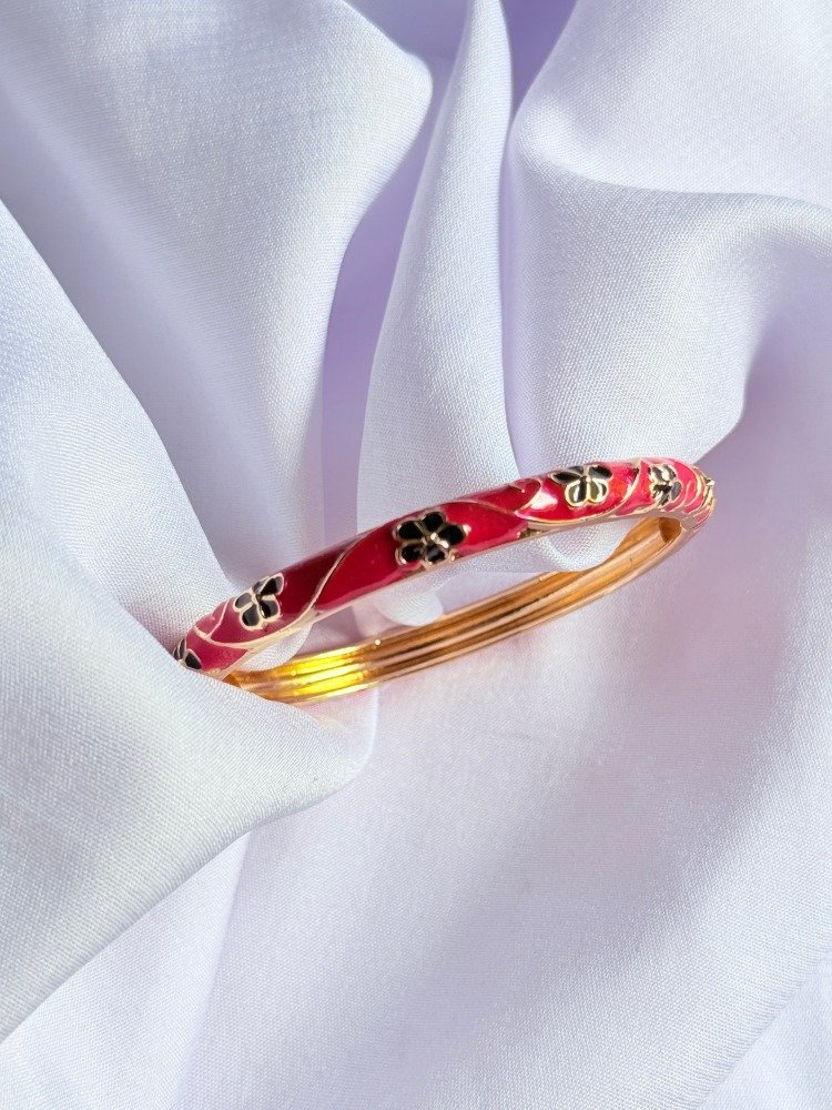 red-floral-bangle