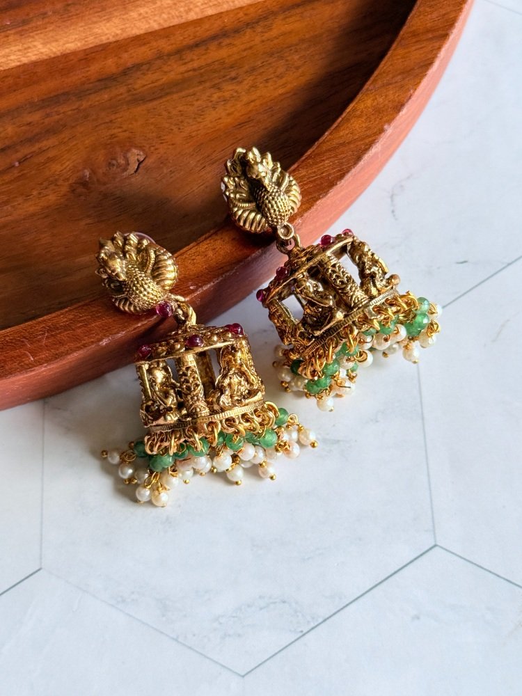 temple-green-jhumkas