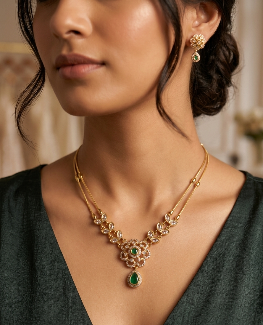 traditional-double-layer-necklace-set