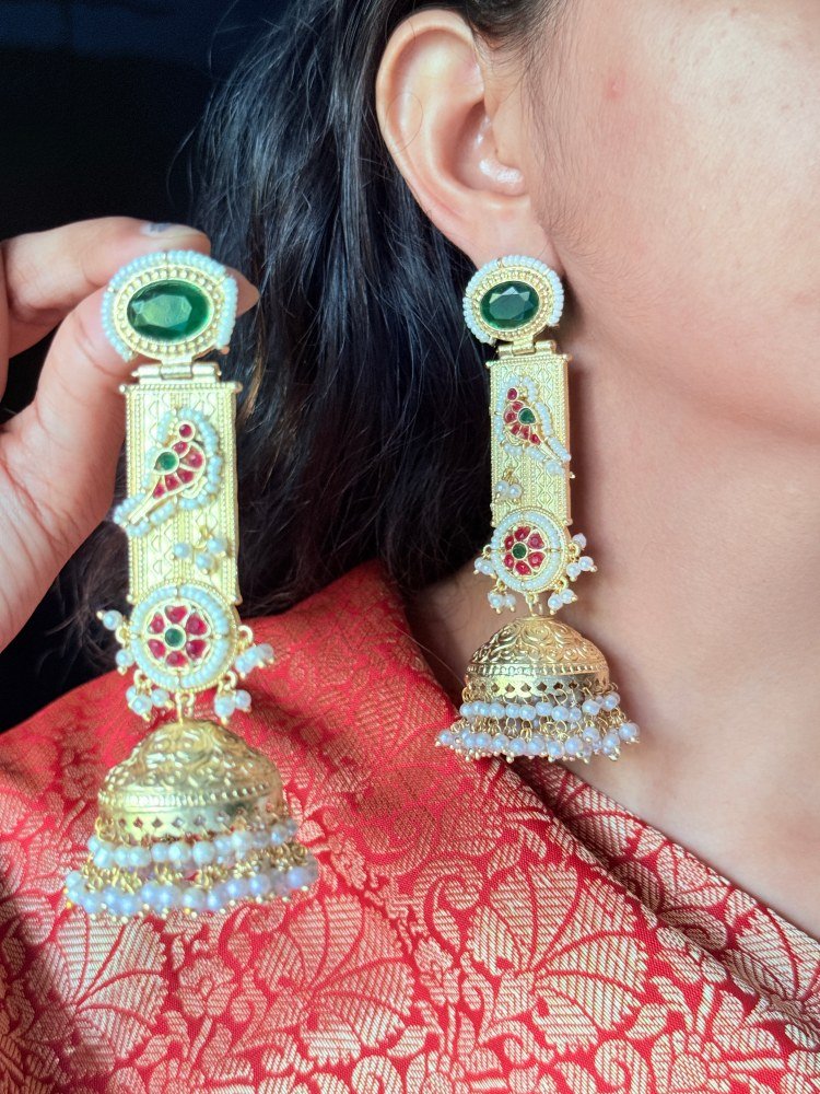 bird-studded-brass-jhumkas