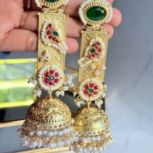 brass-long-jhumkas-with-stone
