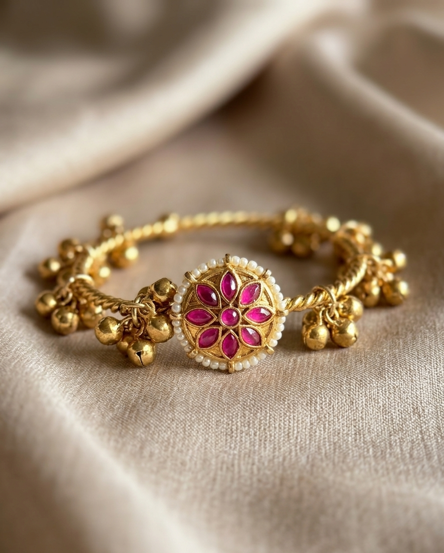 ghungroo-brass-flower-bangle
