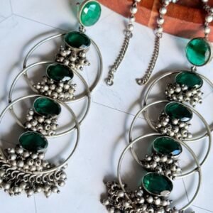 green-silver-replica-tana-earrings