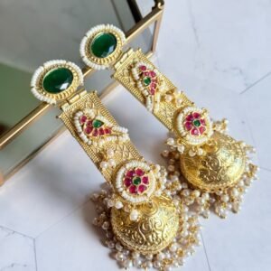 green-stone-kashmiri-jhumkas